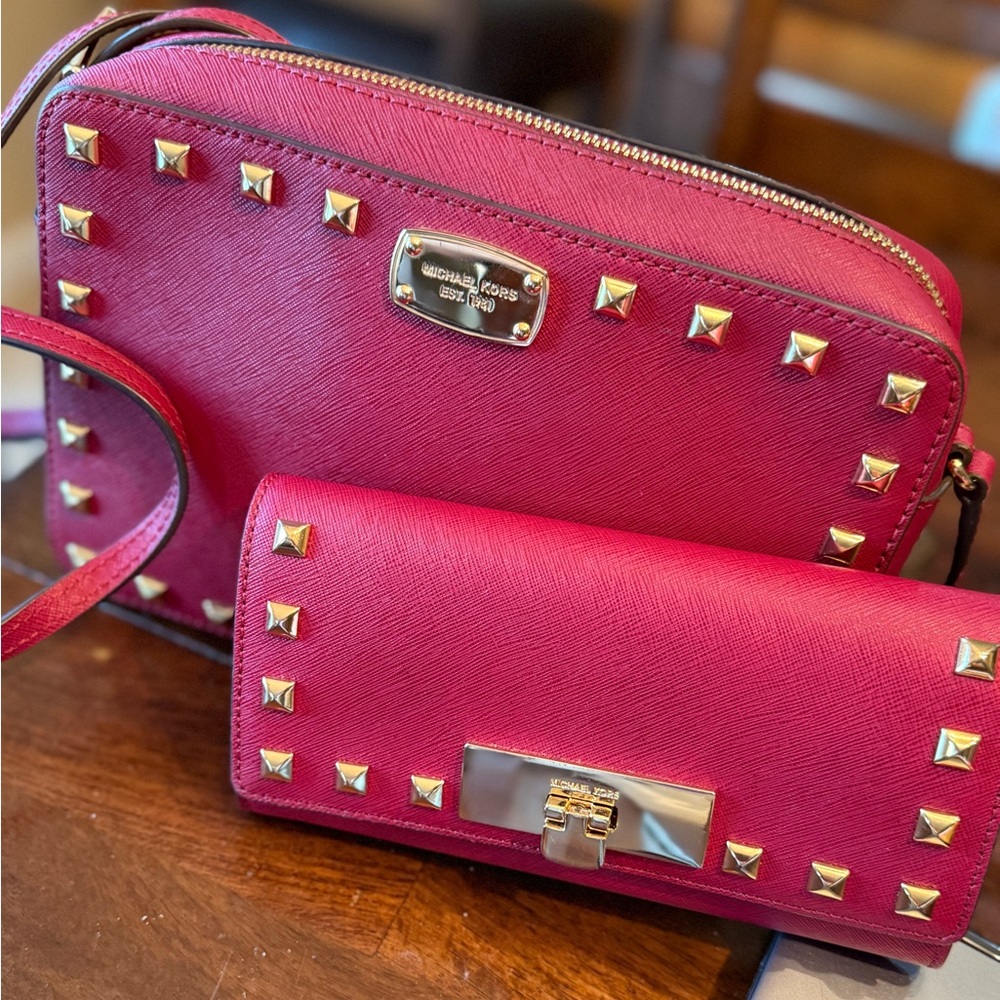 Michael Kors Red Crossbody Set